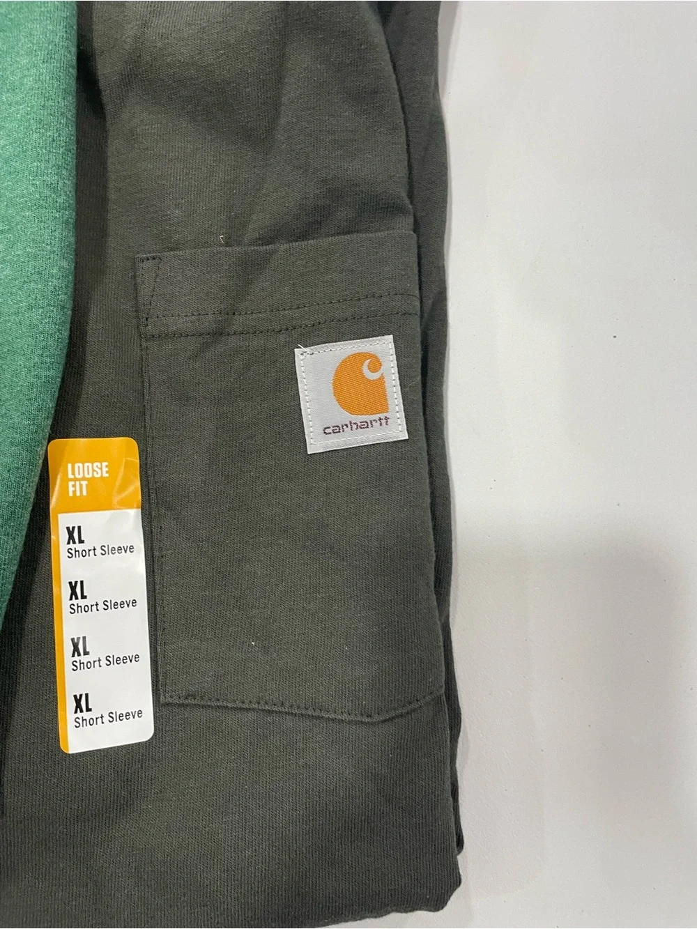 Lot of 3 men’s Carhartt loose fit pocket tshirt XL gray black green new - Picture 4 of 7